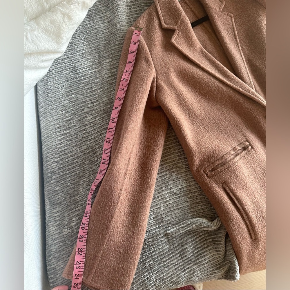 Vince Brushed Wool Long Coat in Vintage Rose - Picture 6 of 16